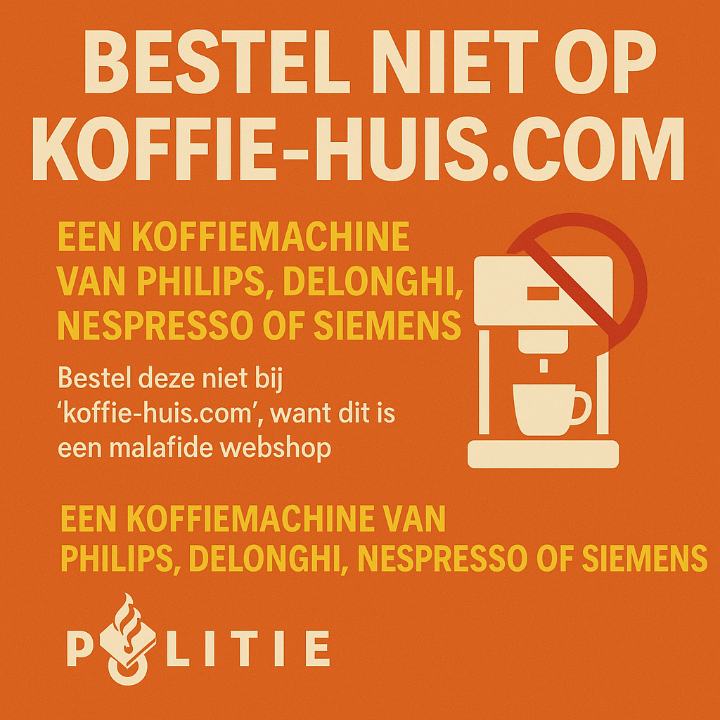 Nepsite ‘koffie-huis.com’ verkoopt zogenaamd premium koffiezetapparaten, maar levert niet